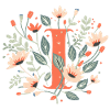 I typography floral