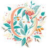 O typography floral