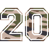 Number 20, camouflage-brown-green, customisable
