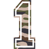 Number 1, camouflage-brown-green, customisable