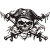 Piratenflagge Jolly Roger Skull Tattoo Design