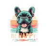 Retro Sunset Frenchie Happiness