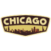 Badge rétro Chicago Skyline