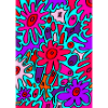 Blumenmuster bunt Abstrakt
