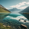 Mountain panorama with lake