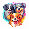 Three small dogs