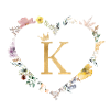 Buchstabe K, Monogramm, Herz, personalisierbar