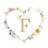Letter F, Monogram, Heart, Personalizable