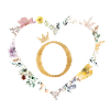 Letter O, Monogram, Heart, Personalizable