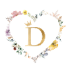 Letter D, Monogram, Heart, Personalizable