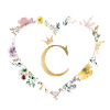 Letter C, Monogram, Heart, Personalizable