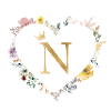 Letter N, Monogram, Heart, Personalizable