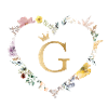 Letter G, Monogram, Heart, Personalizable