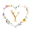Letter Y, Monogram, Heart, Personalizable