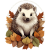 Süßer Igel im Laubhaufen