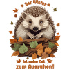 Süßer Igel im Laubhaufen