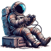 Astronaut Playing Console with Controller