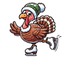 Thanksgiving Turkey Ice Skater Winter