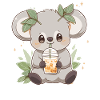 Kawaii Koala Drankjes Boba Bubble Tea Chibi