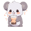 Kawaii Koala Drinks Boba Bubble Tea Chibi
