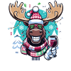 Moose Reindeer Christmas Wine