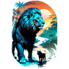 Lion, Lion Cub and Jungle