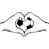 Soccer Love Heart Shape