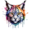 Lince, Felino, Freddo, Freddo, Colorato, Acquerello