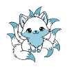 white and blue nine-tailed fox