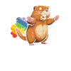 Castoro Divertente Arcobaleno Scoreggia