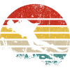 Retro Sunset Surf Silhouette