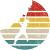 Retro Sunset Kick Silhouette