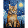 luchs, van gogh, sternennacht, tier