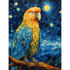papegøye, van gogh, stjerneklar natt, dyr, fugl