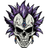Skull with hair