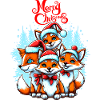 Festive Foxes Christmas Illustration