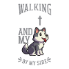Jésus et chien - Husky sibérien