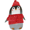 Pingouin mignon aquarelle hiver Noël
