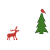 Elch mit Weihnachtsbaum