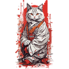 Japanese Kimono Cat Ukiyo-E Style