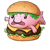 Hamburger de poisson Blob drôle