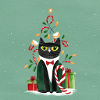 Meow Christmas Tuxedo Cat