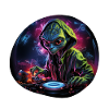 Alien DJ, Space DJ, Cosmic Beats, AlienCartoon,
