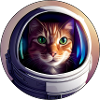 Space cat in helmet