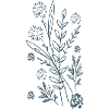 Blaues Blumendesign