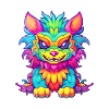 Chimera Colorful Watercolor Cartoon Kawaii Animal