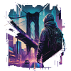 Brooklyn Bridge cyberpunk