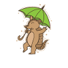 Armadillo with umbrella mammal desert
