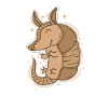 Armadillo is happy desert mammal