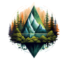 Alpine mountains in prism